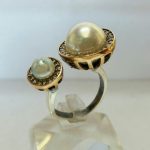 انگشتر مروارید دو رنگ زیبا