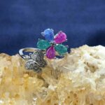 انگشتر جواهری نگین یخی زیبا مجلسی