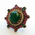 انگشتر جواهری دو رنگ زیبا