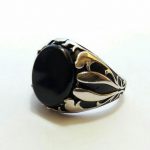 انگشتر عقیق مشکی رکاب طرح جدید