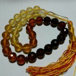 کهربای آتشی عطری تراش دار زیبا