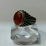 انگشتر عقیق یمنی اصلی سیاه قلم