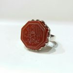 انگشتر عقیق ۸گوش خطی کوپال یا فاطمه زهرا