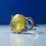 انگشتر جواهری یاقوت زرد معدنی