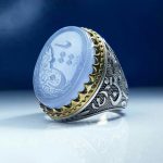 انگشتر عقیق یمن کبود خطی گود امضادار یا حسین