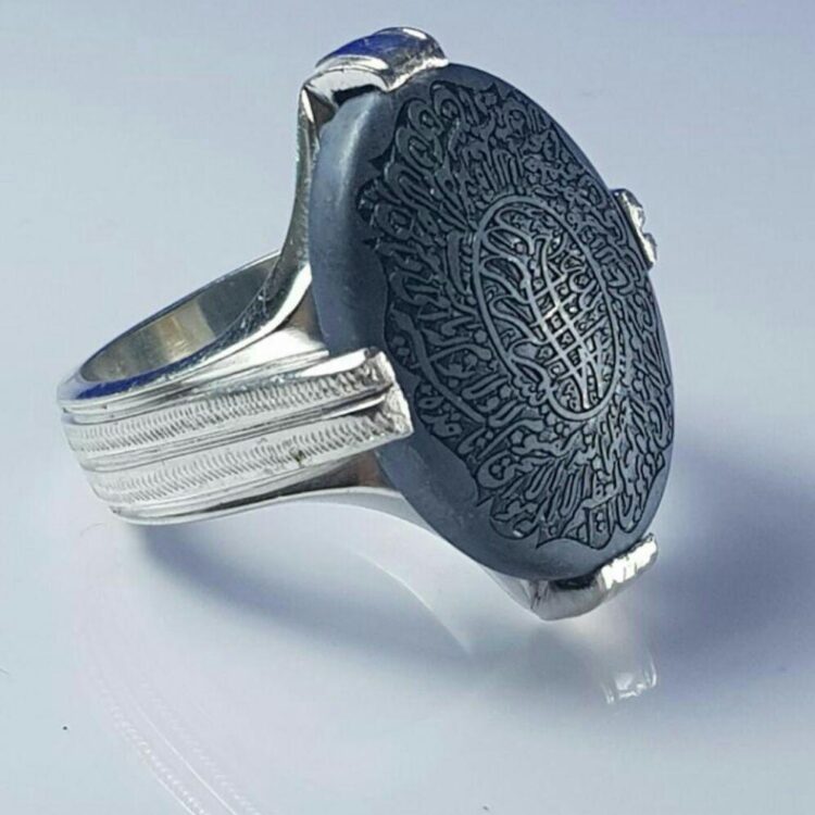 انگشتر حدید خطی و ان یکاد رکاب نجفی تمام دستی