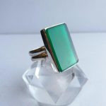 انگشتر عقیق سبز درجه یک تخت