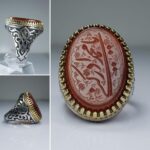 انگشتر عقیق سرخ خط گود