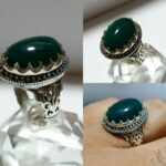انگشتر عقیق سبز پر رنگ