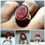 انگشتر عقیق قرمز خط کوپال زیبا