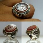 انگشتر عقیق قرمز خط و من یتق الله دستی