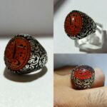 انگشتر عقیق خراسانی خطی یا حسین دستی