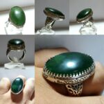 انگشتر یشم درجه یک بزرگ خوش رنگ