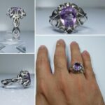 انگشتر آمتیست اصلی خوش رنگ طبیعی