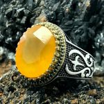 انگشتر یاقوت زرد معدنی