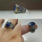 انگشتر یاقوت کبود خوش رنگ معدنی