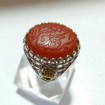 انگشتر عقیق قرمز خط برجسته