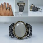 انگشتر عقیق یمن سفید اصلی