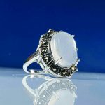 انگشتر عقیق یمنی سفید اصلی