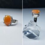 انگشتر عقیق یمنی پرتقالی خوش رنگ