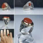 انگشتر عقیق یمن پرتقالی