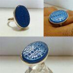 انگشتر عقیق آبی خطی و من یتق الله