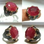 انگشتر یاقوت قرمز اصل معدنی