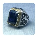 انگشتر یاقوت کبود اصلی چهار گوش