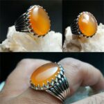 انگشتر عقیق یمن پرتقالی درجه یک