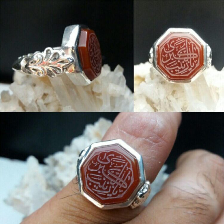 انگشتر عقیق خطی یا زینب کبری