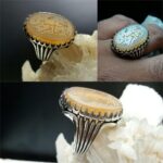 انگشتر عقیق یمنی خطی کار استاد حب