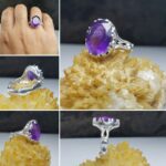 انگشتر آماتیست اصل خوش رنگ 