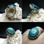 انگشتر عقیق سبز خراسانی خط گود امضا دار زیبا