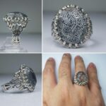 انگشتر دُرّ تراش خطی ۱۴معصوم