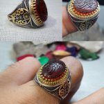 انگشتر عقیق خطی خط گود