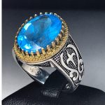 انگشتر توپاز سویسی خوش رنگ اصلی