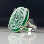 انگشتر عقیق سبز خطی استاد نوح