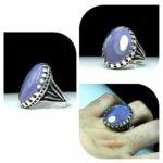 انگشتر عقیق یمن کبود رکاب نقره اکسید چنگی