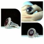 انگشتر یاقوت قرمز اصلی رکاب نقره اکسید چنگی