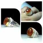 انگشتر عقیق یمن اصل الماس تراش