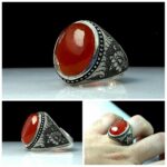 انگشتر عقیق یمن اصل قلم خورده