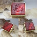 انگشتر عقیق خراسانی درجه یک خط گود تمام دستی 