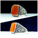 انگشتر عقیق یمن اصل ۴ گوش