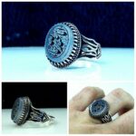 انگشتر عقیق یمن اصلی کبود خطی