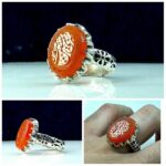 انگشتر عقیق یمن اصلی حکاکی شده امضاء استاد میر