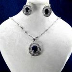 نیم ست یاقوت کبود اصلی نقره ابکاری شده