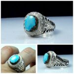 انگشتر فیروزه نیشابور اصل اینه کاری شده