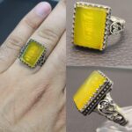 انگشتر عقیق زرد شرف شمس طرح رهبری به وقت