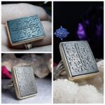 انگشتر یشم درجه یک خط ومن یتق الله دستی زیبا امضا استاد عماد