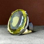 انگشتر کوارتز لیمویی اصل زیبا